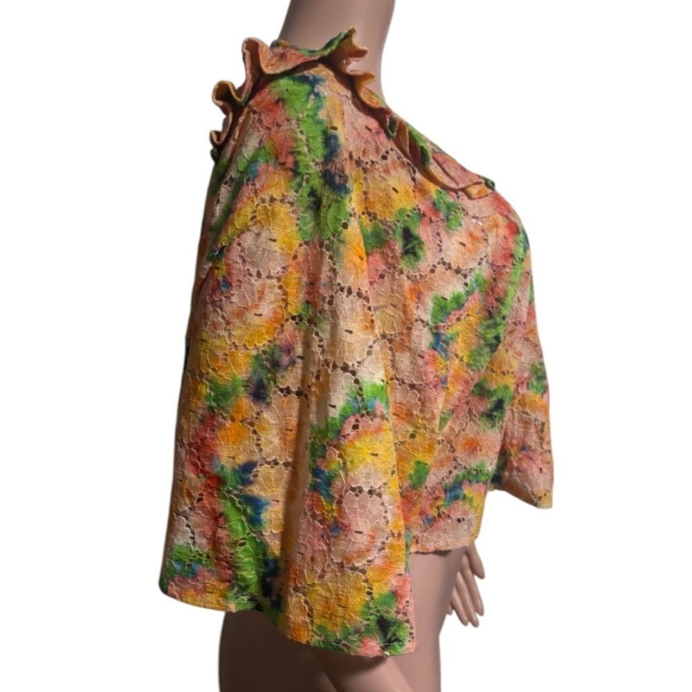 NWT ANTHROPOLOGIE Women’s Cropped Floral Lace Open Shrug - Picture 3 of 13